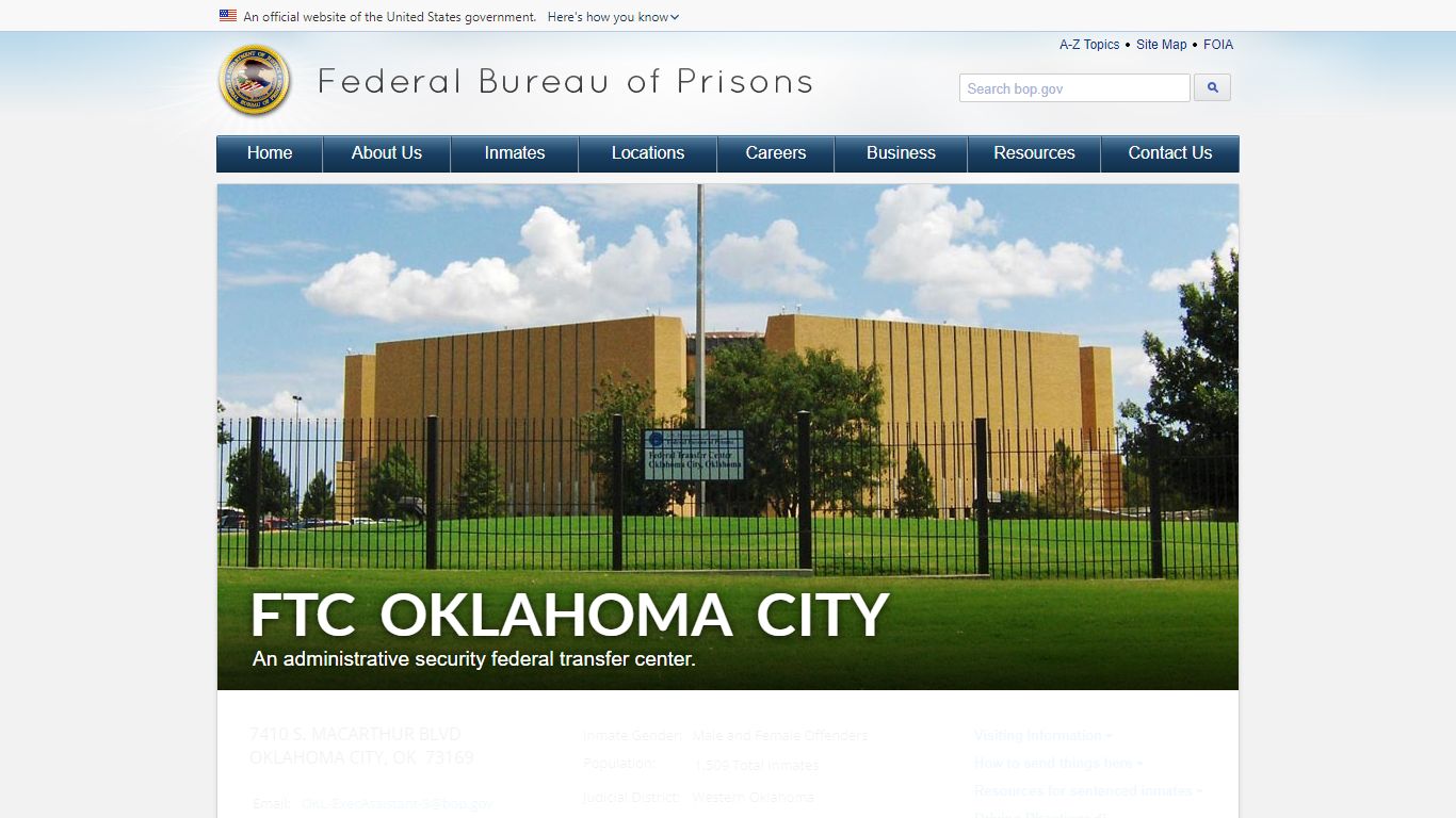 FTC Oklahoma City - Federal Bureau of Prisons